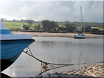 NU2410 : Alnmouth: boats on the Aln estuary by John Sutton