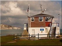 SZ0478 : Swanage: Peveril Point lookout station by Chris Downer