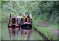 Hotel boat and butty, Stratford-upon-Avon Canal near Solihull