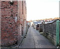 Looking along Malpas Lane towards Pant Road, Newport