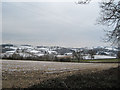 Snowy fields towards Ty-Isaf