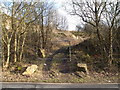 Gated entrance to Grange Moor Quarry