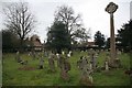 Headstones by the cross