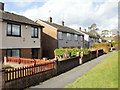 Malpas Road houses set below road level, Newport