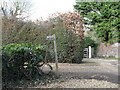 Footpath sign near the parish church at Walberton