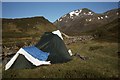 NH1725 : Camp by the Abhainn Gleann nam Fiadh by Jim Barton
