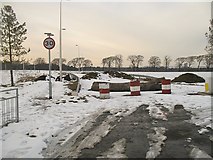NS9365 : Blocked off road, Heartlands by Richard Webb
