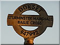 Sturminster Marshall: detail of Bailie Cross signpost