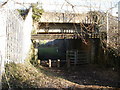 Path from Glebelands reaches a railway bridge, Newport