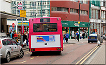 J3374 : Temporary bus stop, Belfast by Albert Bridge