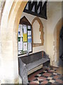 Seat in the porch at St Giles, Coldwaltham