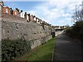 Bank of deep railway cutting just west of Teignmouth Station