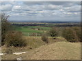 View north from bridleway crossing on the northern escarpment of Blackcap