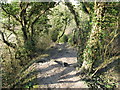 Steep footpath descent to car park on Underhill Lane