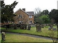 Looking from the churchyard towards the rectory at St Mary, Fittleworth