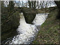 Two spillways join below Combs Reservoir