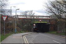 TQ5945 : Narrow railway bridge, Strawberry Vale by N Chadwick
