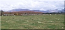 SH4442 : View across pasture land towards the Ynys Creua woodlands by Eric Jones