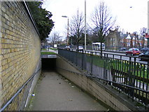 TQ2177 : Entrance to subway under the Great West Road, Chiswick by PAUL FARMER