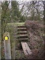 Footpath steps up to Fosse Way