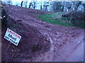 Mid Devon : Muddy Field Entrance & Warning Sign