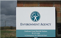 TF1722 : Guthram Gowt rainfall monitoring station telemetry hut sign by Bob Harvey