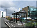 Bus stop on Silver Fox Way, Cobalt Business Park