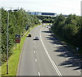 A48 east from Coedkernew Footbridge