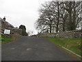 Steep entrance to Newton Farm north of Hawick