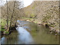 The view downstream from New Bridge on the river Torridge