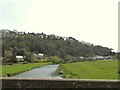 The view upstream from Halfpenny Bridge on the river Torridge