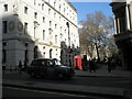 Taxi in  Moorgate passing Finsbury Circus