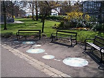SK3387 : Mosaics in the park, Weston Park, Western Bank, Sheffield by Terry Robinson