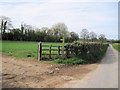 Start of Footpath from road to The Woods