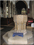 TF4609 : The church of SS Peter and Paul in Wisbech - C13 font by Evelyn Simak