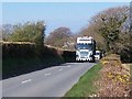 Heavy vehicles on a narrow section of the B4354