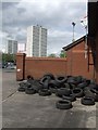 Pile of tyres in Heath Town