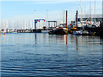 SZ3295 : Lymington Harbour from Town Quay by Christine Matthews