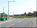 Approaching the Afon Wen roundabout from the Chwilog direction