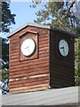 Clock on the cricket pavilion, Adastra Park