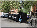 Recycling bins in Herrick Street London