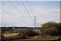 Pylons stretching across the Medway valley