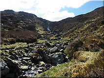 NH4606 : Waterfall coming from Lochan a' Choire Odhar into Glen Brein by Sarah McGuire