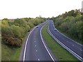 The A326 viewed from the overbridge near Tatchbury Mount