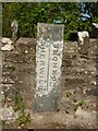 A boundary stone on Cott bridge on the River Yeo