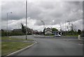 Traffic island on A 6