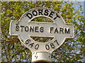 ST6406 : Hilfield: detail of Stone’s Farm signpost by Chris Downer
