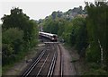 Train leaving Farncombe station