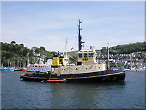 SX8851 : Tugboat Morgawr, at anchor in Dartmouth harbour by Roger Cornfoot