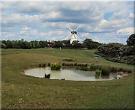 TQ2908 : Dew Pond & Windmill by Paul Gillett